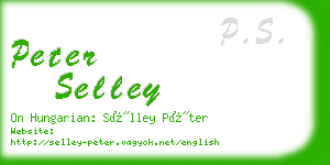 peter selley business card